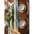 thumbnail image 2 of Blue Yellow Abstract Table Runner 48 Inches, Modern Green Artwork Bed Runner Dresser Scarves Tabletop for Indoor Outdoor Parties/Ceremony/Banquet, 13" x 48", 2 of 8