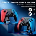 thumbnail image 3 of 2 Pack Switch Controller, QQV Wireless Switch Pro Controller for Nintendo Switch 2/Switch/Lite/OLED/IOS/PC with Programmable, Wake-up,Turbo, 2 Bracket, 3 of 10