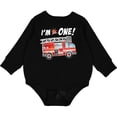 thumbnail image 2 of Inktastic I'm 1 Fire Truck 1st Birthday Baby Fleece Bodysuit, 2 of 4