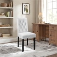 thumbnail image 3 of Renwick Leather Tufted Padded Dining Chair, Set of 2, White, 3 of 10