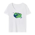thumbnail image 1 of Camiseta de manga corta para mujer, cómoda camisa con cuello redondo para acampar, viajar y trabajar S, 1 of 7