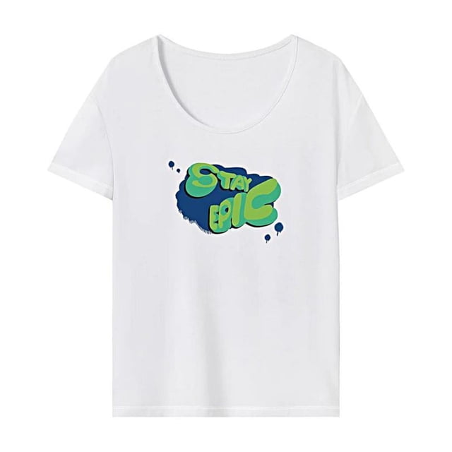 Camiseta de manga corta para mujer, cómoda camisa con cuello redondo para acampar, viajar y trabajar S