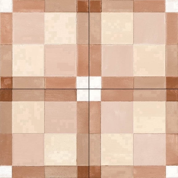 The Tile Life Reina Terracotta Plaid 8" x 8" Porcelain Floor and Wall Tile (15.07 Sq. ft./Case)