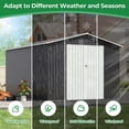 thumbnail image 5 of JAXPETY 10 x 12 ft Metal Outdoor Storage Shed with Lockable Door Sloping Roof for Patio, Backyard, Garden, Gray & White, 5 of 13