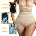 thumbnail image 5 of GOLD CARP Shapewear Women Tummy Control Body Shaper Thong Panties High Waist Sculpting Brief Smooth Shaping Knickers Seamless Belly Control Underwear Beige L(US 8-10), 5 of 6