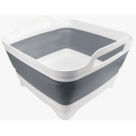 

Dish Basin Collapsible with Drain Plug Carry Handles Washing Basin Collapsible Dish Tub for RV Sink Vegetable