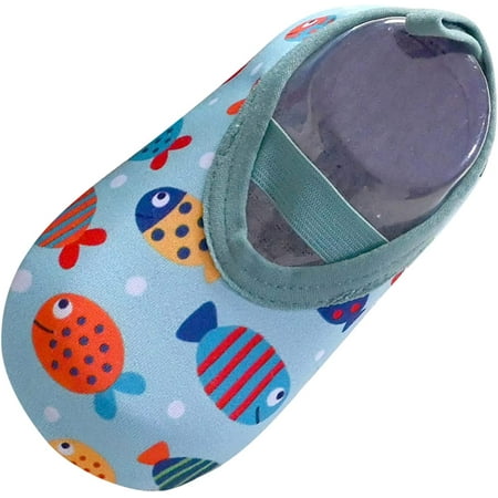 

QWZNDZGR Baby Grip Socks Toddler Grip Socks Trainers for Boys Girls Cartoon Barefoot Aqua Socks Non-Slip Shoes