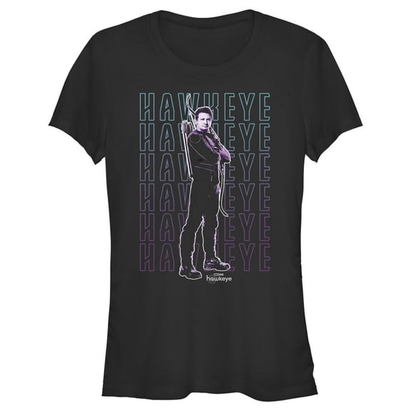 Junior's Marvel Hawkeye Name Stack Graphic Tee Black Small