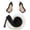 Black+White, variant on 1Set Pink White Dog Ear Tail Plush Headband Party Accessories