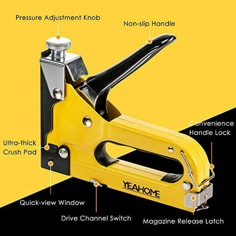 SHALL Electric Staple Gun, 2 in 1 Cordless Upholstery Stapler Nail Gun for  Wood, 4V Rechargeable Brad Nailer Kit w/ 2500 Staples Nails, Staple Remover  & Fast Charger for Crafts, DIY, Decoration