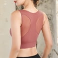 thumbnail image 4 of Women's Sports Bra Yoga Solid Sleeveless Cold Shoulder Casual Tanks Blouse Tops Intimates Bras for Women Red S, 4 of 5