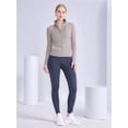 thumbnail image 5 of Womens Full Zip Running Track Jacket Workout Slim Fit Yoga with Thumb Holes Raw Coconut Latte S, 5 of 8