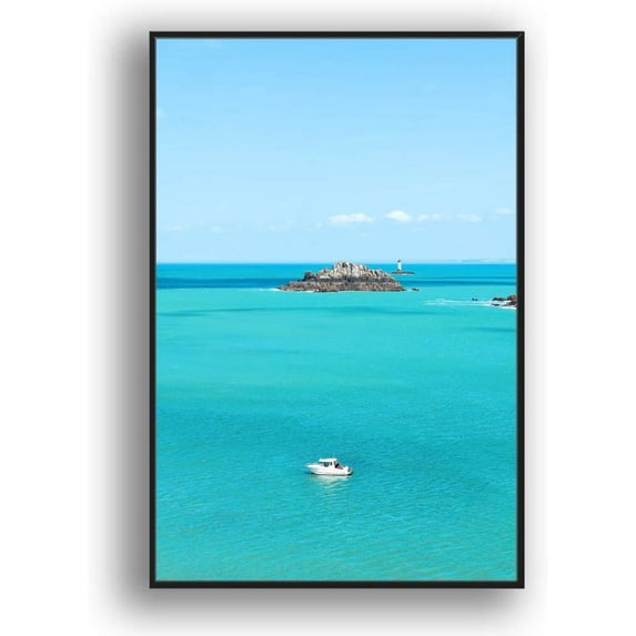 IDEA4WALL Framed Canvas Wall Art for Living Room, Bedroom Coast and Sea Canvas Prints for Modern Home Decoration Ready to Hang