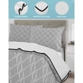 thumbnail image 4 of Grey White Stripes Full Size Down Alternative Comforter, Lightweight Comforter Quilt Bedding Set with Pillow Shams Simple Geometric Modern Monochrome All Seasons Bed Comforter Duvet Insert 78"x90", 4 of 7