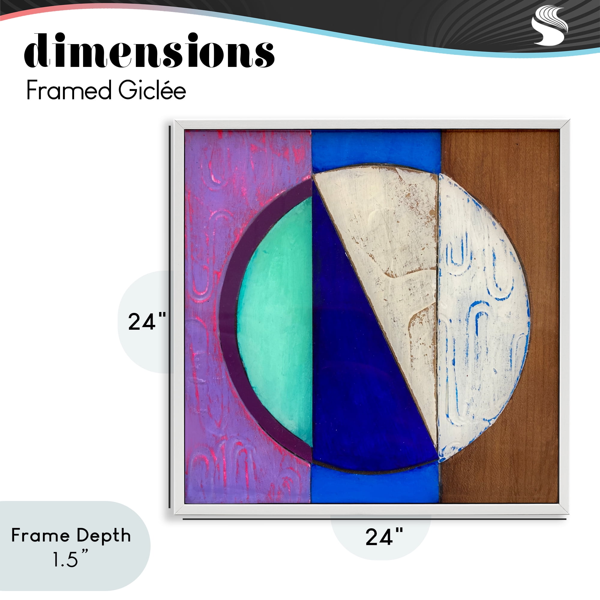 Stupell Industries Structured Blue & Purple Circle White Framed Giclee Art, design by Matthew Finger