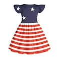 thumbnail image 5 of Maean Girls Independence Day Dress Ruffle Sleeve Sundress Toddler Summer Clothes Party Sleeveless Dresses, 5 of 6