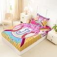thumbnail image 4 of Erosebridal Boys J Personalized Initial Sport Baseball Twin Sheet Sets 3pcs,Ice Cream Drip Dessert Bedding For Kids Teens, 4 of 5