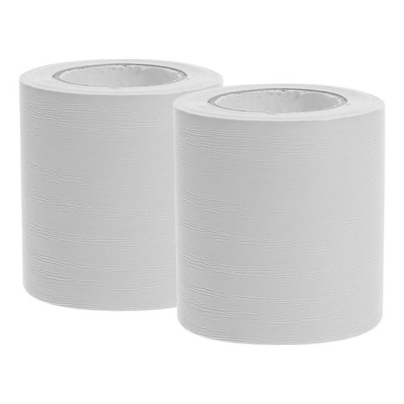 2 Rolls Wood Grain Self-Adhesive Skirting Board Baseboard Flexible Molding Trim for Hallway and Corridor