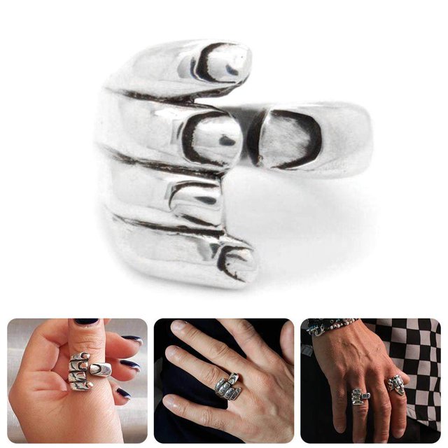 Anillo de payaso Retro personalizado, anillo de aleación, collar, anillo de dedo índice antioxidante para graduación de Navidad