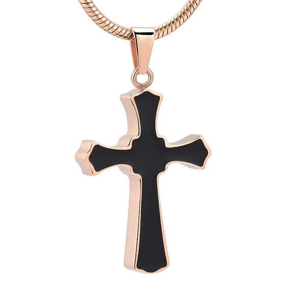 Constantlife Cross Cremation Pendant Small Urns for Ashes Keepsake Urn Necklace Mini Urns for Cat Ashes