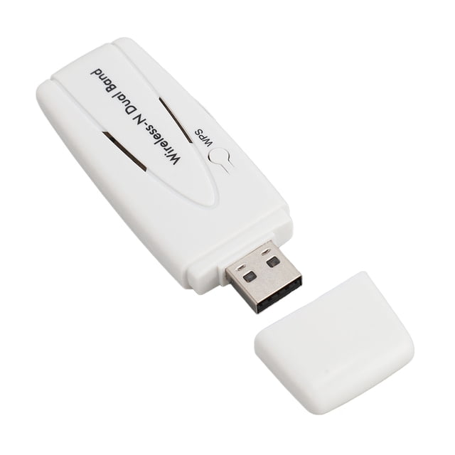 Dual Band N Adaptor, Professional 300Mbps White USB WiFi Adapter for TV