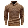 thumbnail image 1 of Pull Col Montant, Pull Tricoté d'Hiver pour Hommes, Design Uni, Manches Longues, 1 of 2