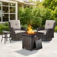 thumbnail image 2 of Bellefurn 4 Pieces Patio Furniture Sets with Fire Pit and Swivel Rocker Chairs,Outdoor Furniture with Fire Pit and Side Table Outdoor Conversation Set for Porch Deck Backyard Poolside, 2 of 13