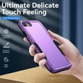 thumbnail image 2 of for iPhone X/XS Case, Phone Case Heavy Duty 2 in 1 Full Body Rugged Shockproof Hybrid Hard PC Soft TPU Bumper Drop Protective Girls Women Boy Men Covers for iPhone X/XS, Purple+Black, 2 of 6