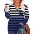 thumbnail image 2 of LIaqionyy Womens Plus Size Striped Shirt Casual Loose Crewneck Fall Outfits T Shirts Tunic Tops Fashion Clothes L-5XL, 2 of 5