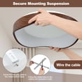 thumbnail image 4 of Costway LED Mount Ceiling Light 24W 3000K Lamp Fixture Wood Pattern Living Room Brown, 4 of 9