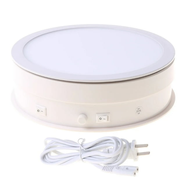 15cm/20cm Electric Turntable Display Stand LED Light Rotating Table Watch Bracelet Jewelry Holder Display Stand ,Quiet and Smooth