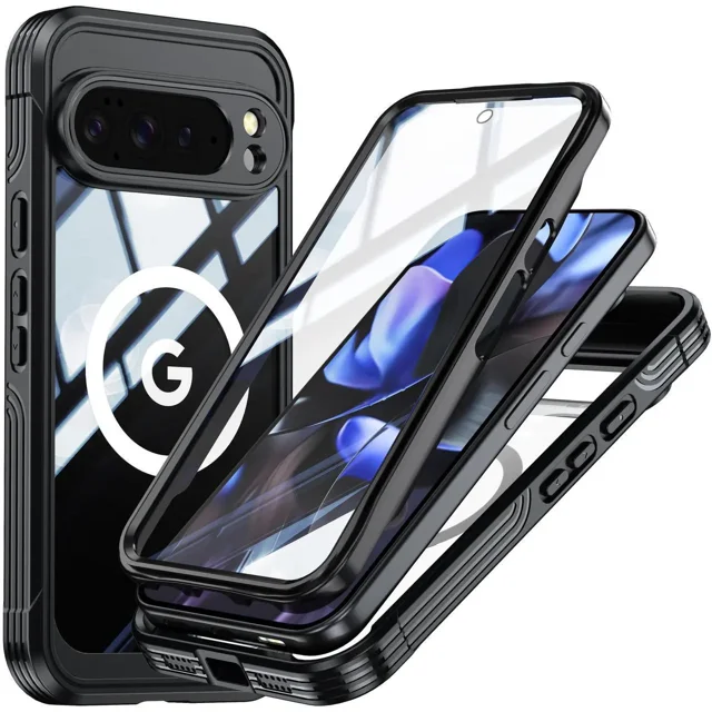 Magnetic Case for Google Pixel 10 Pro XL 6.8" Compatible MagSafe, 360 Degree Full Cover Built-in Screen Protector and Camera Protector,Full Body Phone Cover