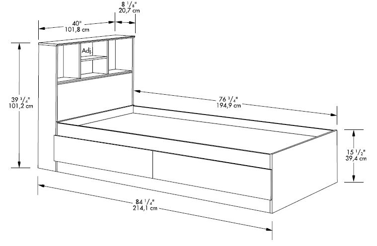Mainstays Mates Storage Bed With, Twin Storage Bed With Headboard
