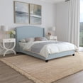 thumbnail image 2 of Shelter Style Upholstered Wingback Queen Bed in Jasper Blue, 2 of 10