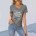 thumbnail image 2 of Women Summer Tops Summer Tops For Women 2025 Crew Neck Short Sleeve Plus Size Dressy Casual Shirts Blouses Trendy Wrap Long Fall Big Tee Shirts for Scrub Undershirts Long Sleeve Stretchy Grey S, 2 of 8