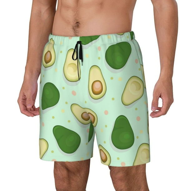Fotbe Avocado Traje de Baño para Hombre – Shorts de Natación de Secado Rápido con Forro y Bolsillos-Large