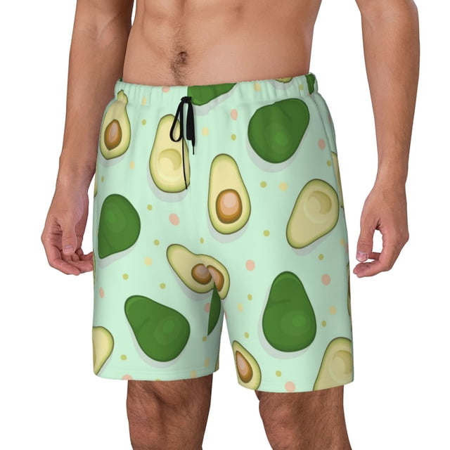 Fotbe Avocado Traje de Baño para Hombre – Shorts de Natación de Secado Rápido con Forro y Bolsillos-Medium