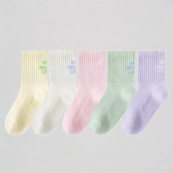 Krdevn 5-Packs Kids Socks for Boys and Girls Soft Comfortable Breathable Everyday Casual Wear with Elastic Fit for Sports Shoes and Sandals,1-3 Years