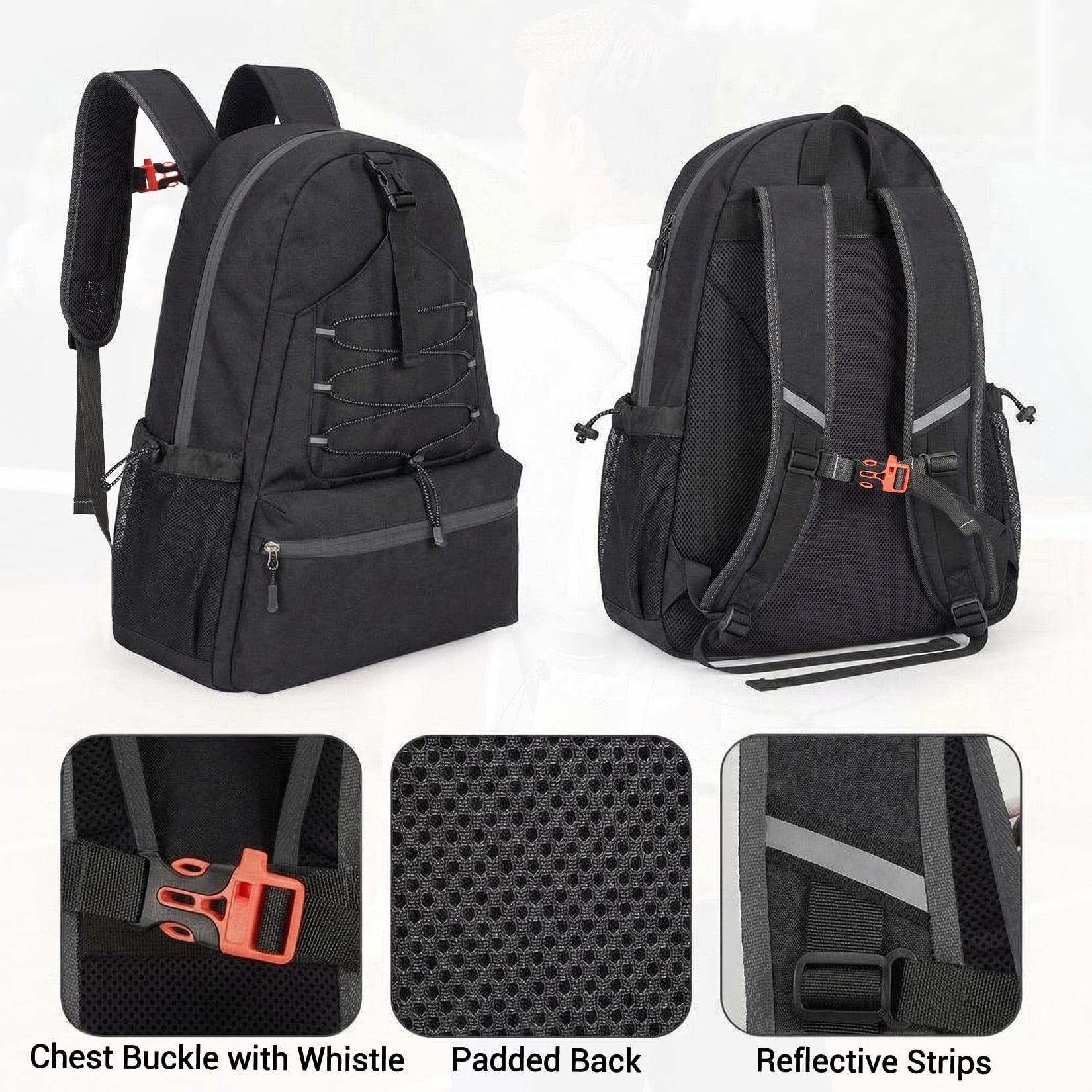 Ataucjin Tennis Backpack for Men Women, 2 Racket Pickleball Bag with Separate Shoe Compartment, Large Tennis Racket Bag for Racquet Sport Equipment