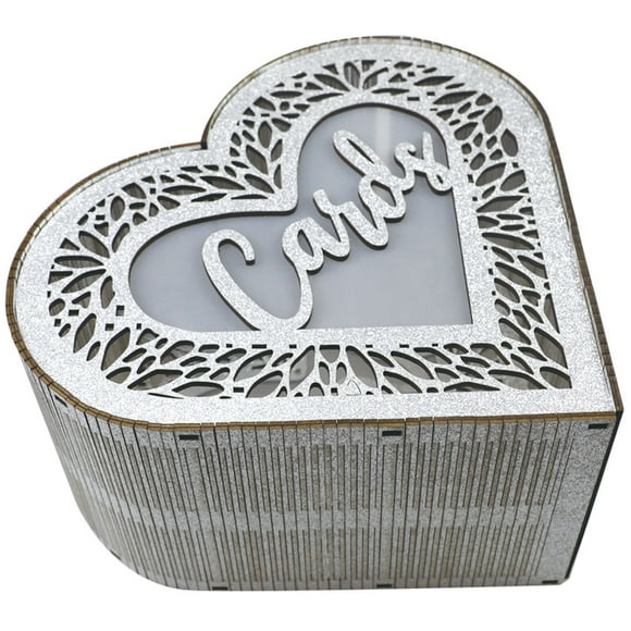 OULII Boîte de Cartes de Vœux Creuse pour Mariage Bois Élégant 1Ensemble Rangement Enveloppes