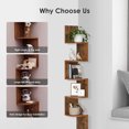 thumbnail image 4 of 5-Tier Floating Corner Bookshelf, Wall Mount Corner Shelf Storage Plant Display Shelves for Home Office, Bedroom, Living Room and Bathroom, Rustic Brown, 4 of 6