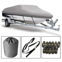 Genrics Heavy Duty Waterproof Boat Cover 600D Trailerable Replacement for V-Hull 14-16 90