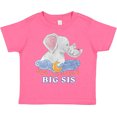 thumbnail image 3 of Inktastic Big Sis Cute Elephants with Moon and Stars Girls Toddler T-Shirt, 3 of 5