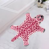 Leopard Print Small Area Rug, Soft Slip Animal Printed Mat for Living ...