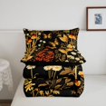 thumbnail image 5 of Homewish Fungus Botanical Mushroom Twin Comforter Sets,Daisy Floral Butterfly Bedding Set,Black Reversible,2-Piece,1 Comforter and 1 Pillowcase, 5 of 7