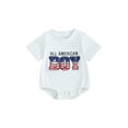 Aojekbee Baby Boy 4th of July Romper Casual Round Neck Short Sleeve