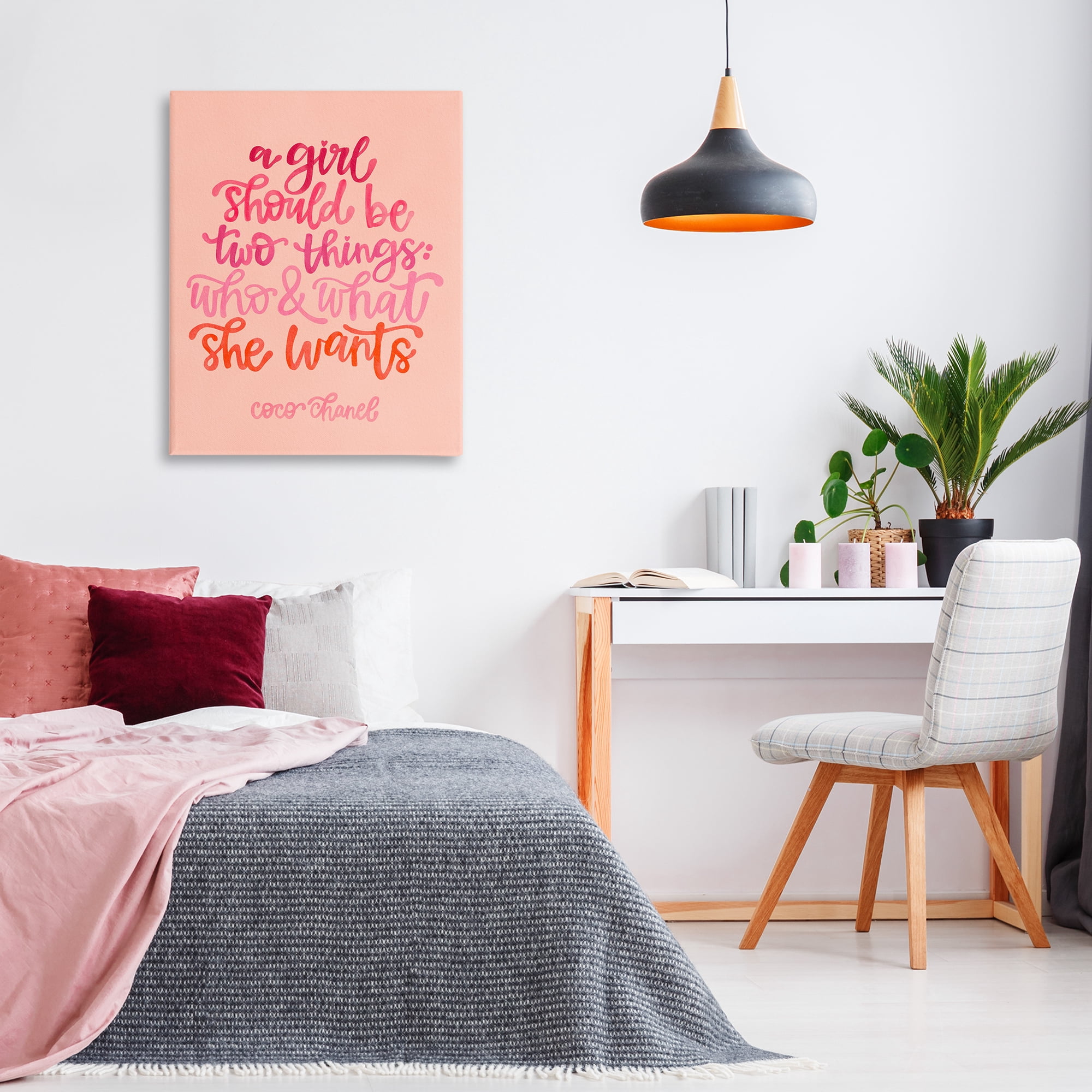 Stupell Industries Where & What She Wants Typography Painting Gallery Wrapped Canvas Art Print Wall Art, 30 x 40