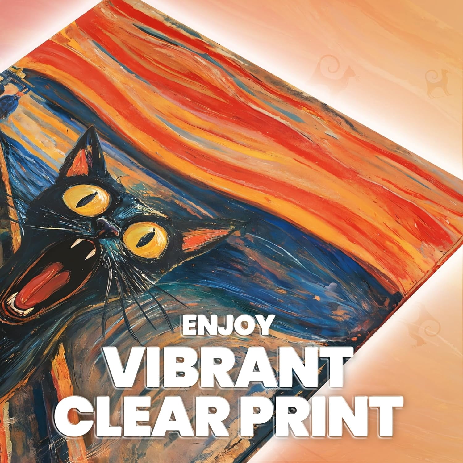 lamplig Abstract Paint by Numbers Kit - The Scream Cat Paint by Numbers - Animal Easy Painting by Numbers for Adults Without Frame Acrylic Oil Painting Drawing Craft Set for Beginners, 16x20 inch