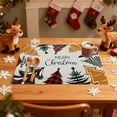 thumbnail image 3 of Outdoor Christmas Decorations Christmas Tree Decorations, Linen Tree Print Placemat Outdoor Party Holiday Table Setting, 3 of 6
