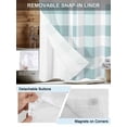 thumbnail image 3 of No Hook Aqua Plaid Shower Curtain with Snap in Liner Set, Spring Summer Farmhouse Buffalo Checkered Waterproof Fabric Bathroom Curtains with See Through Top Window, Hotel Style Small 36 x 72 Inch, 3 of 7